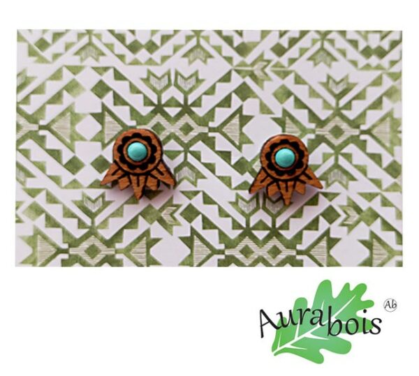 Boucles d'oreilles Amazone turquoise – Image 3