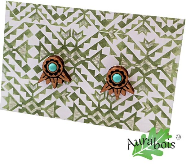 Boucles d'oreilles Amazone turquoise – Image 2
