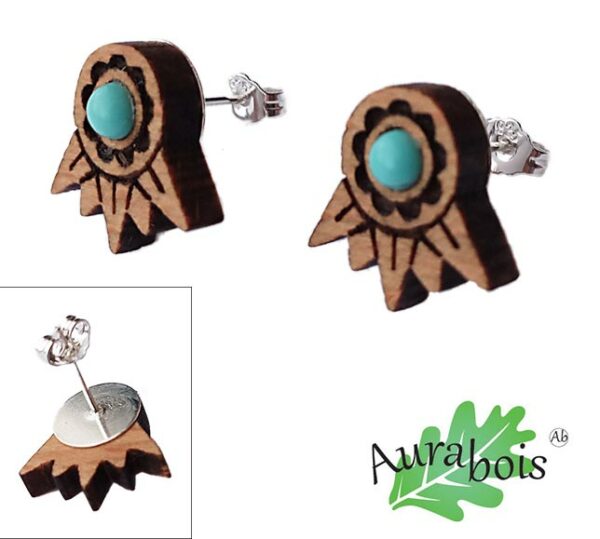 Boucles d'oreilles Amazone turquoise