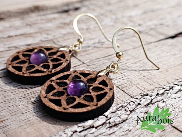 Boucles d'oreilles Rosace Améthyste