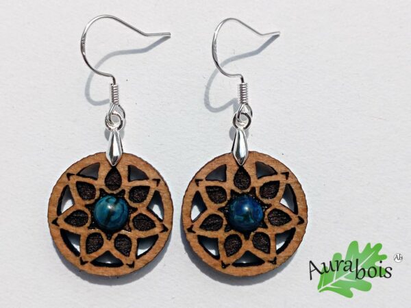 Boucles d'oreilles Rosace Jaspe bleu – Image 3