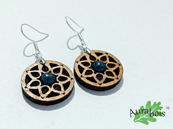 Boucles d'oreilles Rosace Jaspe bleu – Image 2