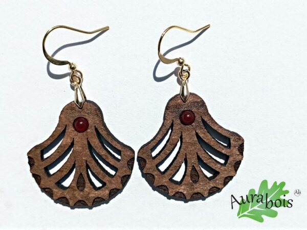Boucles d'oreilles Palmier Agate rouge – Image 2