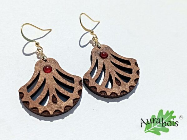 Boucles d'oreilles Palmier Agate rouge – Image 3