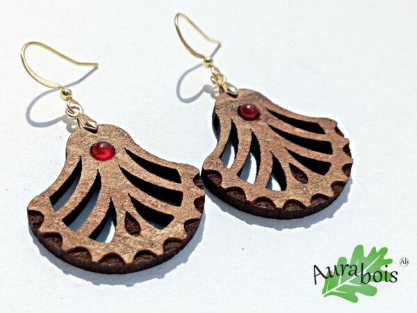 Boucles d'oreilles Palmier Agate rouge