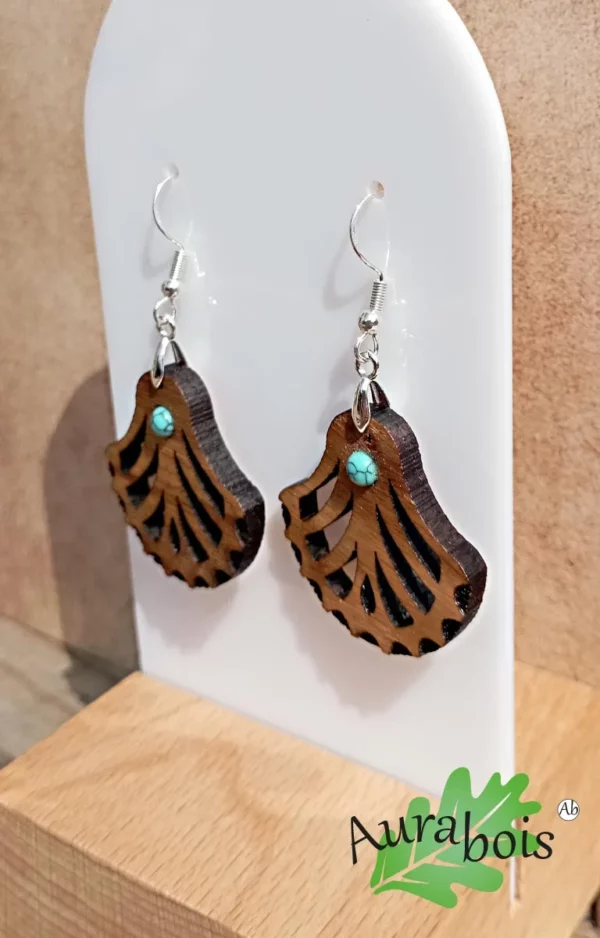 Boucles d'oreilles Palmier Turquoise – Image 3