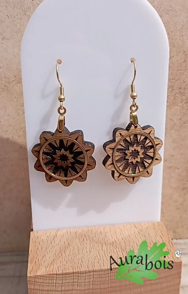 Boucles d'oreilles Cardinal chêne – Image 3