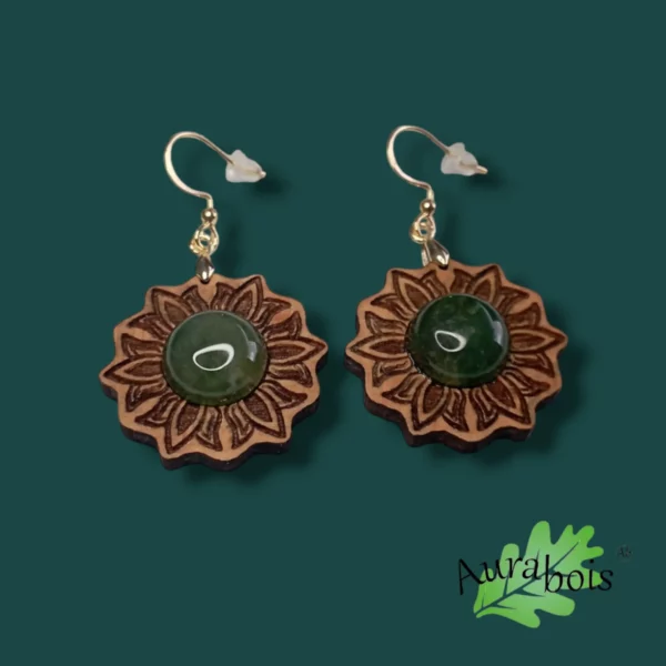 Boucles d'oreilles Flora Agates Inde – Image 2