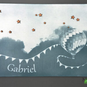 Peinture sur toile montgolfiere (prénom personnalisable)
