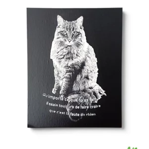 Toile personnalisée avec photo gravée au laser en noir et blanc