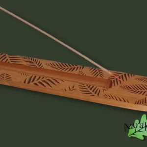 Support à encens en merisier – Gravure Palmier – Modèle « Palme » – Fait main en France